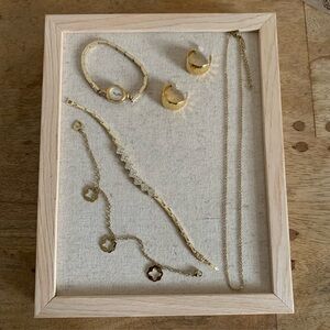 Gold curated minimalist preppy jewelry set